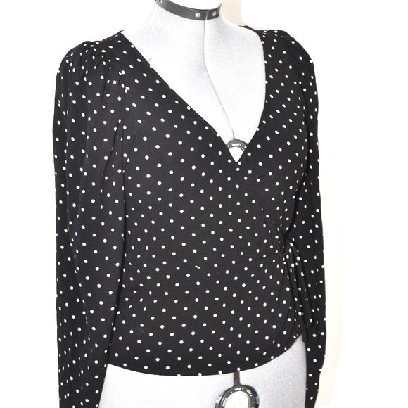 Mango polka-dot wrap blouse - Picture 3 of 13